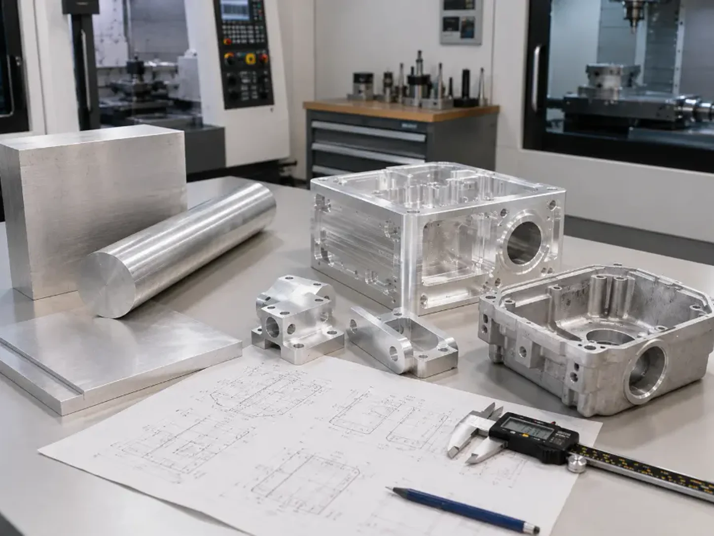 Aluminum alloy stock, CNC machined parts and die cast components for material selection