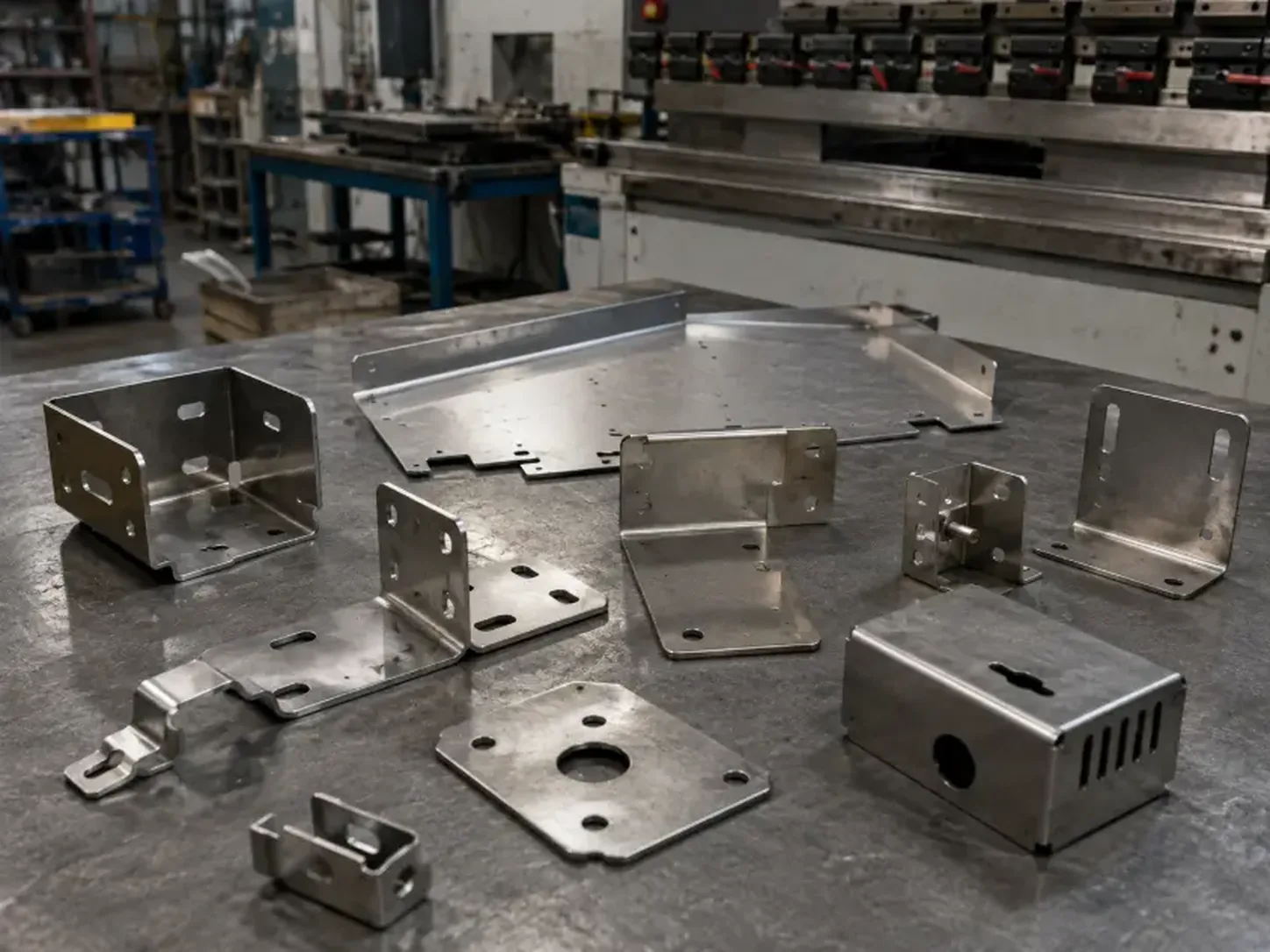 Stamped and formed stainless steel brackets, covers and sheet metal components
