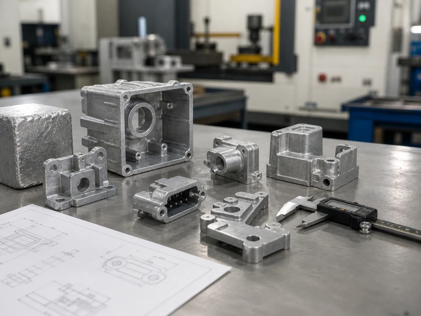 Zinc alloy die cast parts, material samples and engineering inspection context