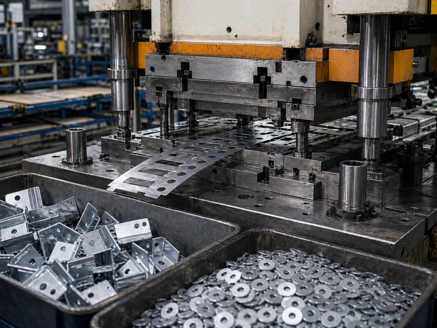 Metal stamping press forming sheet metal parts for OEM production