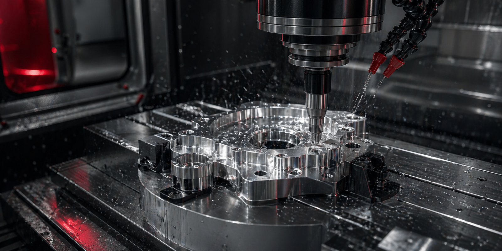 CNC machining workshop with milling equipment and precision OEM production activity