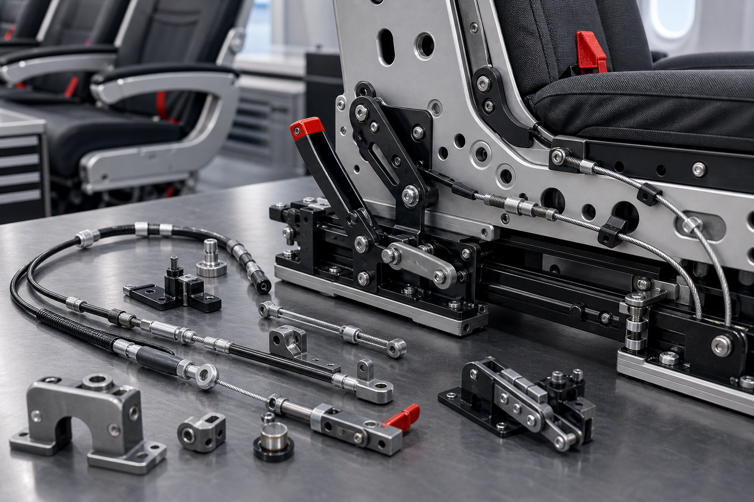 Aircraft seat control cable system for seat adjustment and release mechanism